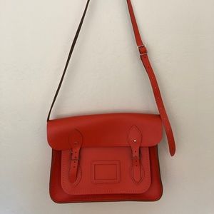 Bright orange-red satchel